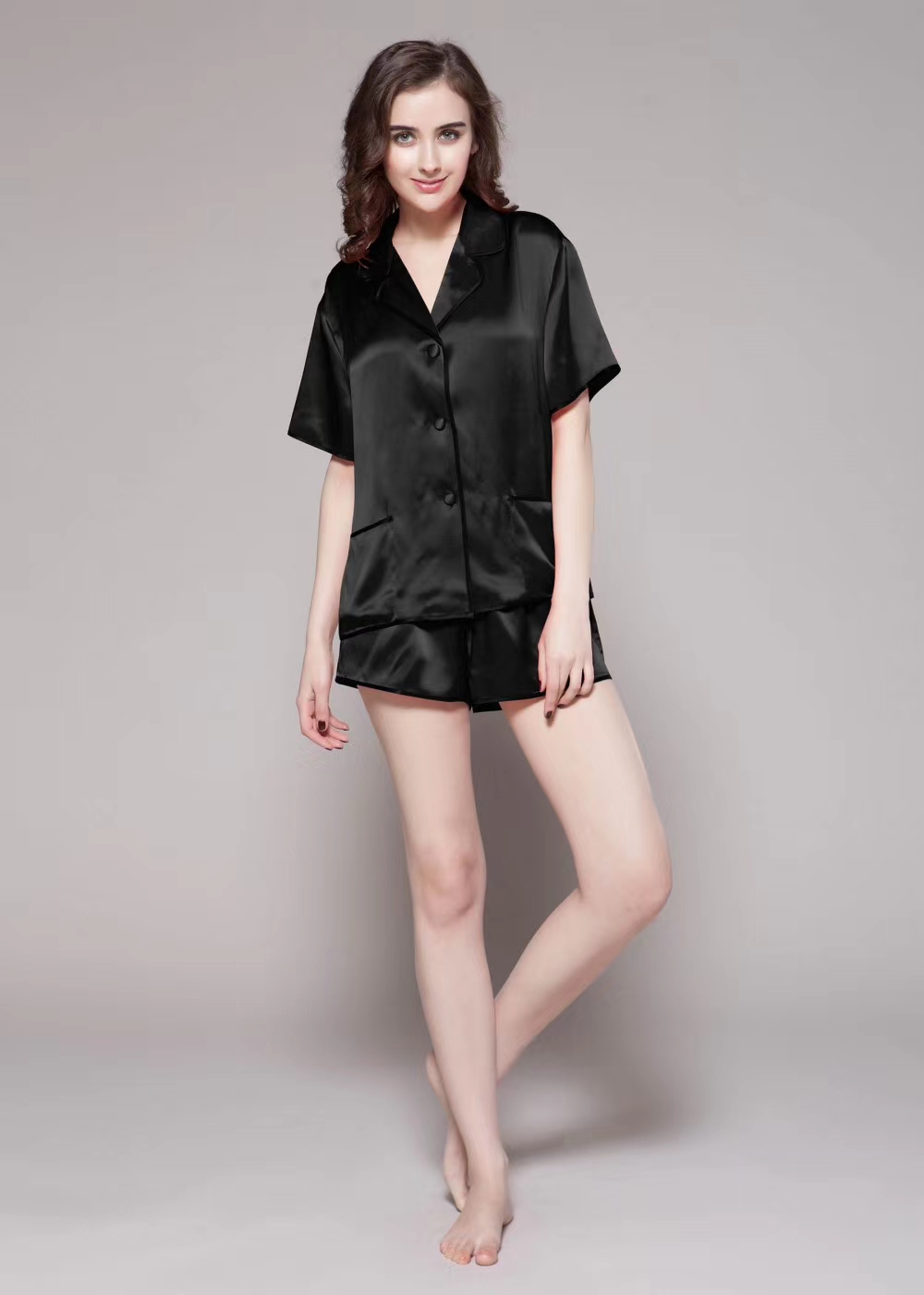 100% Silk Custom Design Women Sleepwear Pure Pajamas Set - China
