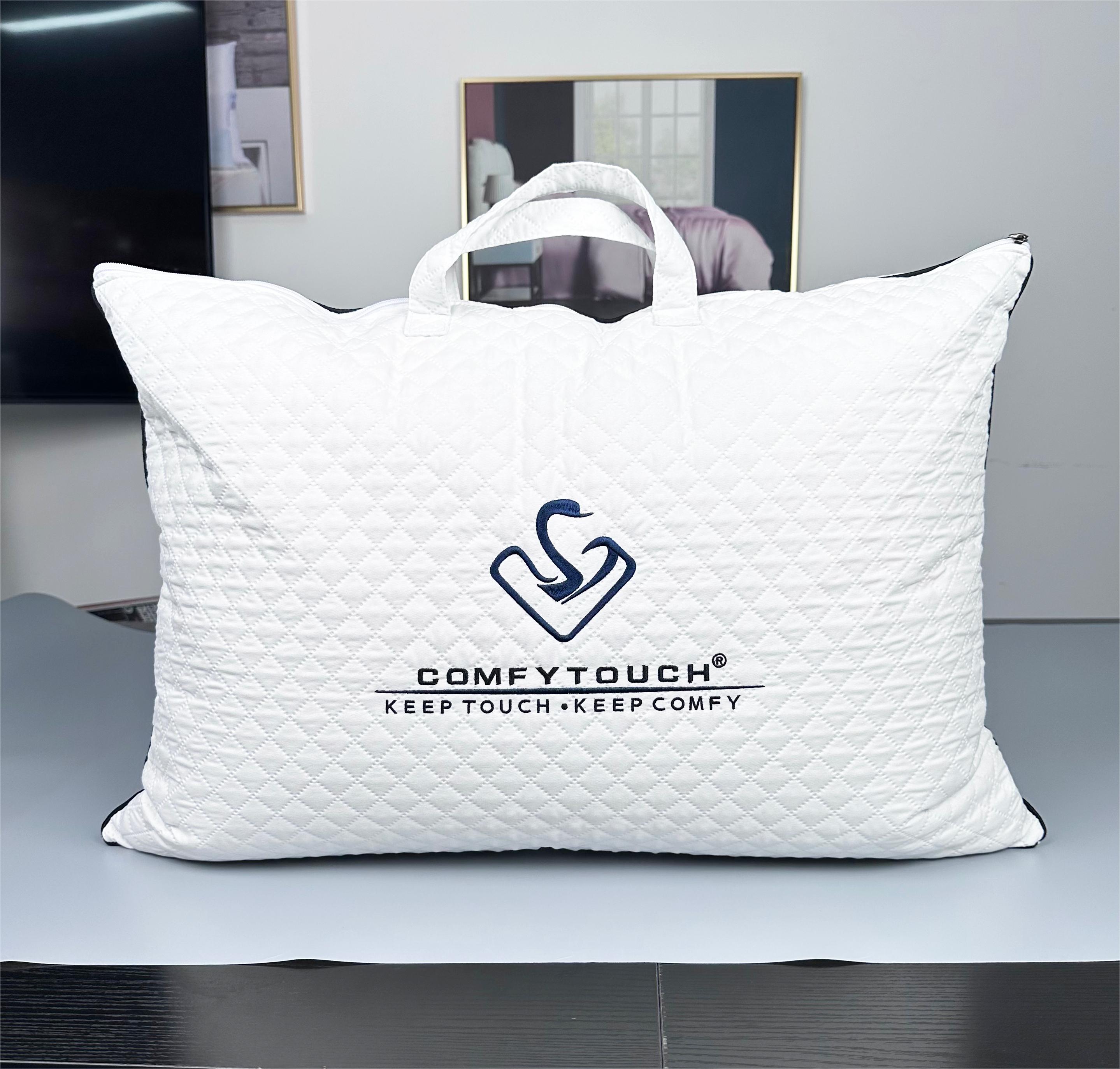 Customized Quilted logo emboridery fabric bag for pillows, comforters, duvets, quilts