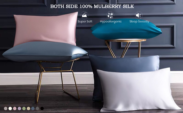 19Momme Pure <a href=https://www.comfytouchbedding.com/Silk.html target='_blank'>Silk</a> Pillowcase Hidden Zipper