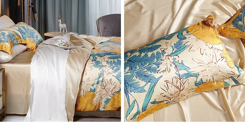 Custom Printed Silk Duvet Cover Set Wholesale