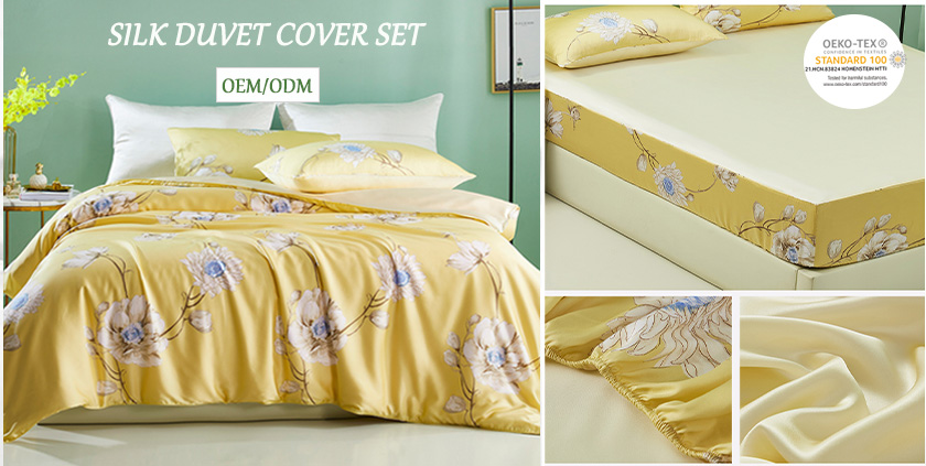 Custom Printed Silk Duvet Cover Set Wholesale